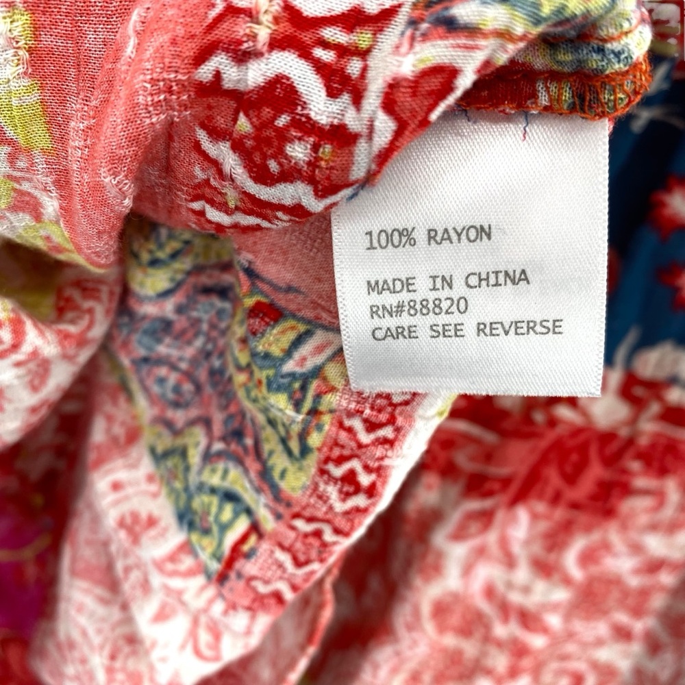 Jones New York Patchwork Print Paisley Floral Top Boho - Picture 6 of 6